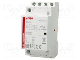 Contactor: 4-pole installation; 25A; 24VDC; NO x4; IP20; RXC25