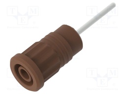 Connector: 4mm banana; socket; 36A; brown; nickel plated; 44.5mm