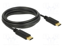 Cable; USB 2.0; USB C plug,both sides; 3m; black; 480Mbps; 3A