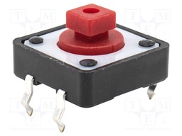 Microswitch TACT; SPST-NO; Pos: 2; 0.05A/12VDC; THT; none; 2.6N