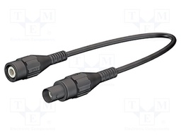 Test lead; BNC male plug-BNC female plug; Len: 1m; black; Z: 50Ω