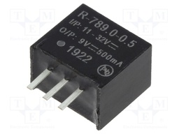 Converter: DC/DC; 4.5W; Uin: 11÷32V; Uout: 9VDC; Iout: 500mA; SIP3