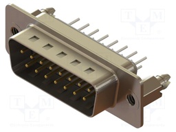 Connector: D-Sub; PIN: 15; socket; male; angled; THT; MHDD