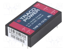 Converter: DC/DC; 15W; Uin: 9÷18V; 24VDC; Iout: 625mA; 1,6"x1"; 24g
