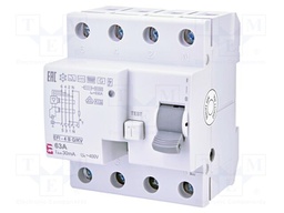 RCD breaker; Inom: 63A; Ires: 30mA; Poles: 4; 230V,400V; IP20; EFI