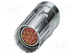 Connector: M23; plug; PIN: 12; crimped; straight; IP67; 8A; 48V