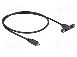 Cable; USB 2.0; USB B micro socket,USB B micro plug; 0.5m; black