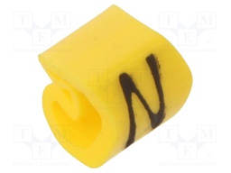 Markers for cables and wires; 1.3÷3mm; PVC; yellow; leaded