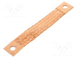 Braids; earthing tape; 25mm2; Ø1: 9mm; Ø2: 9mm; 120A; L: 130mm