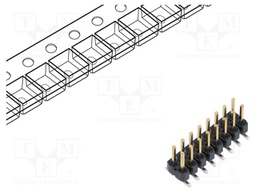 Connector: pin strips; male; PIN: 16; 2.54mm; gold-plated; SMT