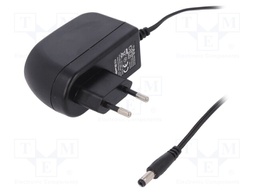 Power supply: switched-mode; 24VDC; 1A; Out: 5,5/2,1; 24W; Plug: EU
