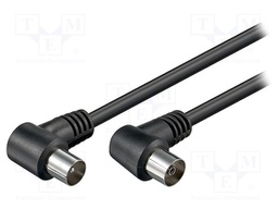 Cable; 75Ω; 1.5m; shielded, twofold; black