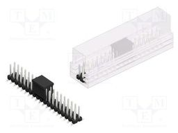 Connector: pin strips; pin header; male; PIN: 38; 2.54mm; SMT; 2x19