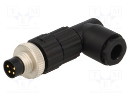Connector: M8; male; PIN: 4; angled 90°; for cable; plug; E; 3A; 60V