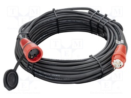 Extension lead; Sockets: 1; rubber; black; 3x1,5mm2; 30m; 16A