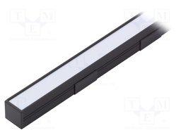 Profiles for LED modules; white; surface; black; L: 1m; aluminium