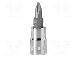Socket; Bit: Phillips; Size: PH3; 1/4"; 37mm; Chrom-vanadium steel