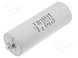 Capacitor: motors, run; 45uF; 450V; Ø45x119mm; -25÷70°C; ±10%; V: 2