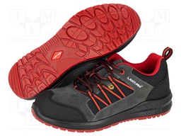 Shoes; Size: 47; graphite-red; chamois; slip; Safety cat: S1 FO SR