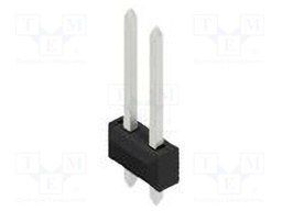 Connector: pin strips; pin header; male; PIN: 2; 2.54mm; THT; 2x1