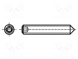 Screw; M6x10; DIN: 914; Head: without head; imbus; steel; HEX 3mm