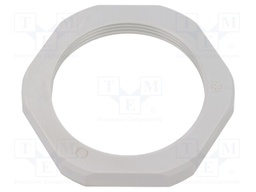 Nut; M40; polyamide; UL94V-0; D: 7mm; Spanner: 50mm; grey; -40÷100°C