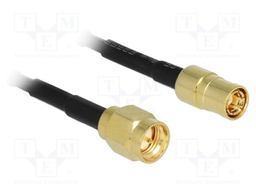 Cable; 70mm; SMA male,SMB female; black; Øcable: 2.8mm; 50Ω