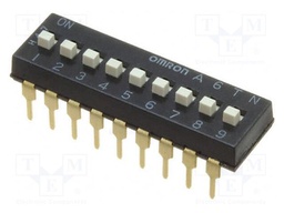 Switch: DIP-SWITCH; Poles number: 10; ON-OFF; 0.025A/24VDC; Pos: 2
