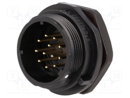 Socket; male; SP21; PIN: 12; IP68; soldering; 400V; 0.75mm2; 5A