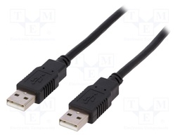 Cable; USB 2.0; USB A plug,both sides; 5m; black; Core: CCA
