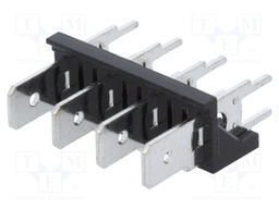 Terminal: spade terminal strip; 6.3mm; THT; 250V; straight; ways: 4