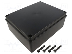 Enclosure: multipurpose; X: 190mm; Y: 240mm; Z: 90mm; black; IP65