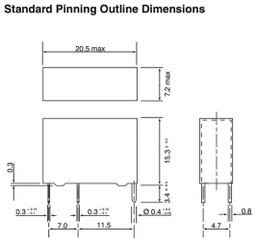 Relay: electromagnetic; SPST-NO; Ucoil: 12VDC; 5A; 5A/250VAC; PCB