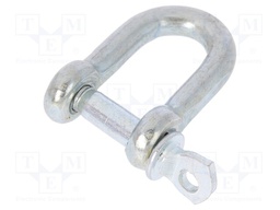Dee shackle; steel; for rope; zinc; Size: 5mm