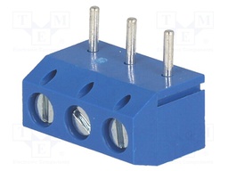 PCB terminal block; straight; 5mm; ways: 3; on PCBs; 2.5mm2; tinned