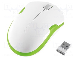 Optical mouse; white,green; USB; wireless; No.of butt: 3; 6÷10m