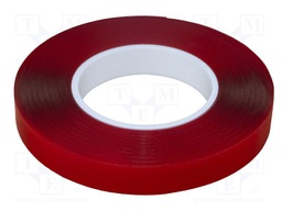 Tape: fixing; W: 19mm; L: 16.5m; Thk: 2mm; transparent; max.120°C