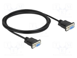 Cable; D-Sub 9pin socket,both sides; PVC; Len: 2m; black