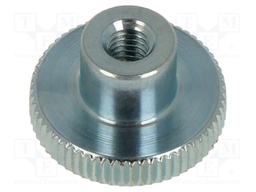 Knob; Ø: 16mm; Int.thread: M4; H: 9.5mm; steel; DIN 466; knurled