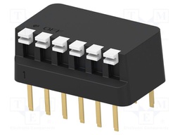 Switch: DIP-SWITCH; Poles number: 6; OFF-ON; Pos: 2; -55÷105°C; THT
