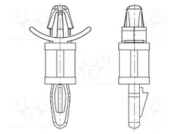 PCB distance; polyamide; L: 15.9mm; snap fastener; Colour: natural