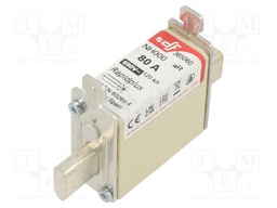 Fuse: fuse; aR; 80A; 690VAC; 440VDC; silver; NH000
