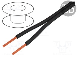 Wire; FLEXI-ZW; stranded; Cu; 2x0,75mm2; PVC; black; 1kV; -10÷70°C