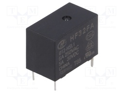 Relay: electromagnetic; SPST-NO; Ucoil: 12VDC; 5A/250VAC; 5A/30VDC