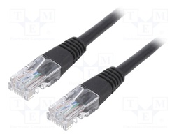 Patch cord; U/UTP; 5e; stranded; CCA; PVC; black; Len: 2m; 26AWG