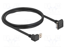 Cable; USB A angled plug,USB B micro plug angle; 1m; black