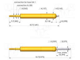 Test needle; Spring compression: 6mm; 10mm; 2A; steel; Ø: 1.3mm