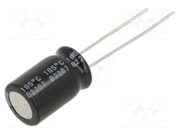 Capacitor: electrolytic; THT; 470uF; 35VDC; Ø10x16mm; Pitch: 5mm