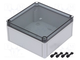 Enclosure: multipurpose; X: 180mm; Y: 182mm; Z: 90mm; PK; light grey