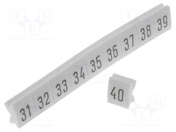 Markers for rail connectors; Label symbol: 31-40; push-in; 5mm